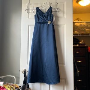 Junior flower girl dress navy